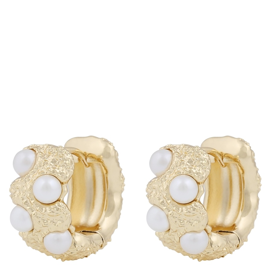 Snö of Sweden Gisele Big Ring Earrings Gold White Onesize