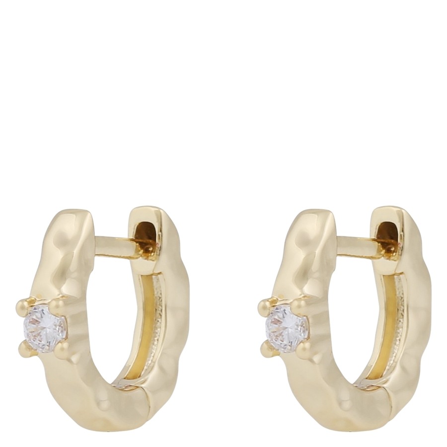 Snö of Sweden Jen Small Stone Ring Earrings Gold Clear Onesize