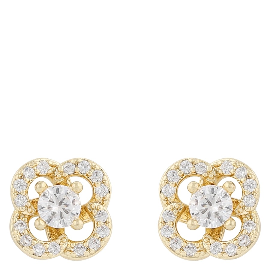 Snö of Sweden Sally Stone Earrings Gold Clear Onesize