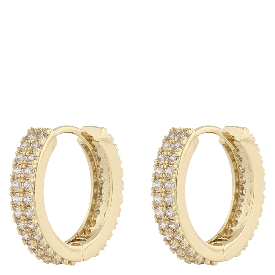 Snö of Sweden Seine Ring Earrings Gold Clear Onesize