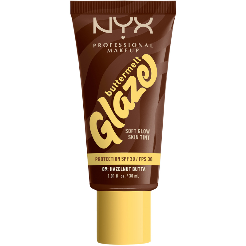 NYX Professional Makeup Buttermelt Glaze Skin Tint SPF30 Foundation 09 Hazelnut Butta (30 ml)