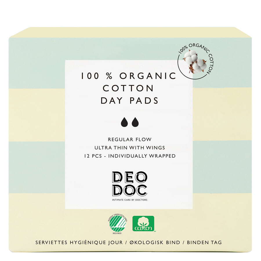 DeoDoc Organic Cotton Day Pads - 12 st