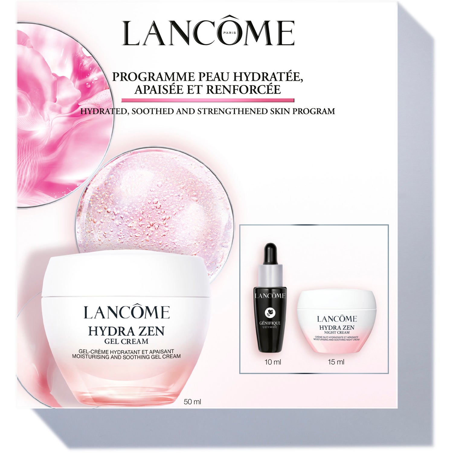 Lancôme Lancôme Hydra Zen Routine Set 2025: Hydra Zen Gel Cream 50ml, Genifique Ultimate Serum 10ml & Hydra Zen Night Cream 15ml 1 pcs