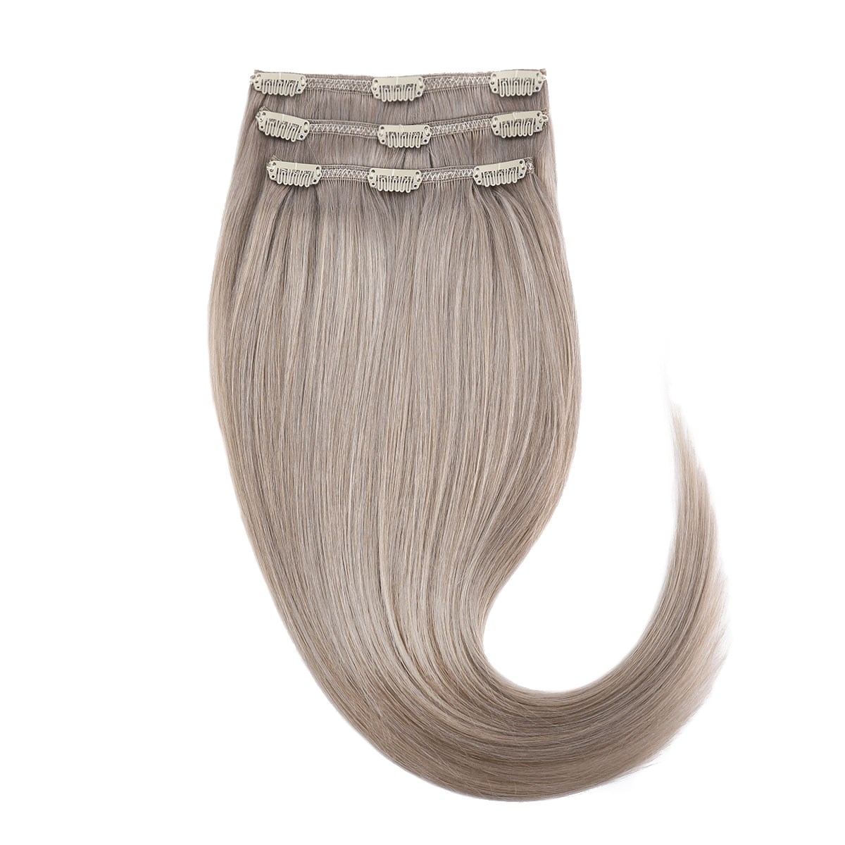 Rapunzel of Sweden Clip-on set 3 pieces 50 cm 10.5 Grey