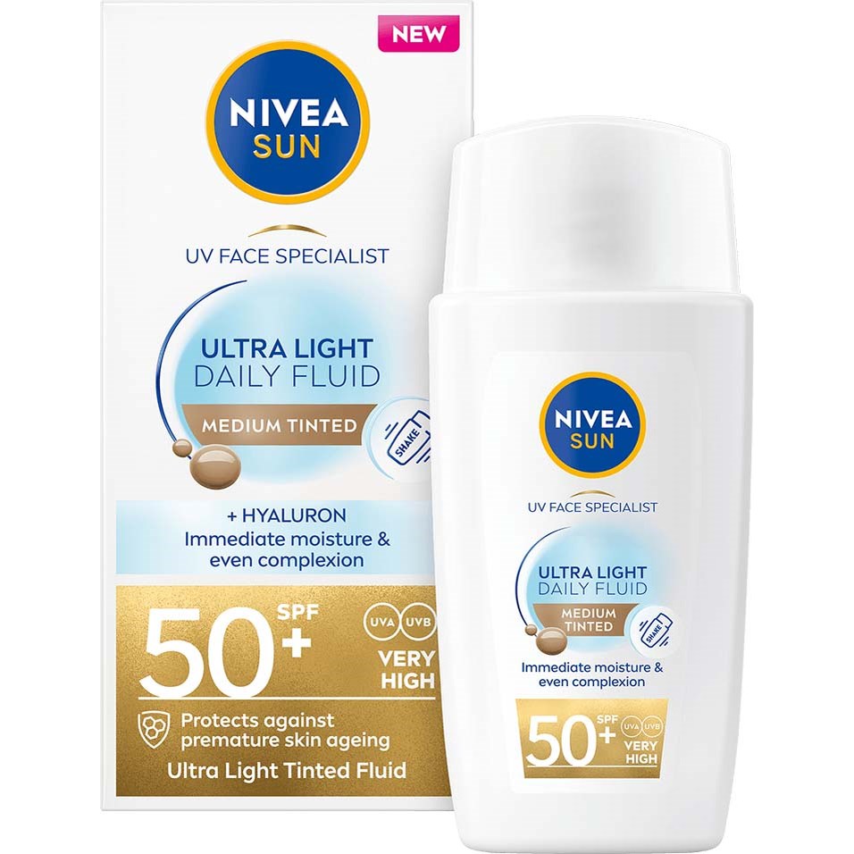 NIVEA SUN UV Face Daily Fluid Medium Tinted SPF 50+ 40 ml