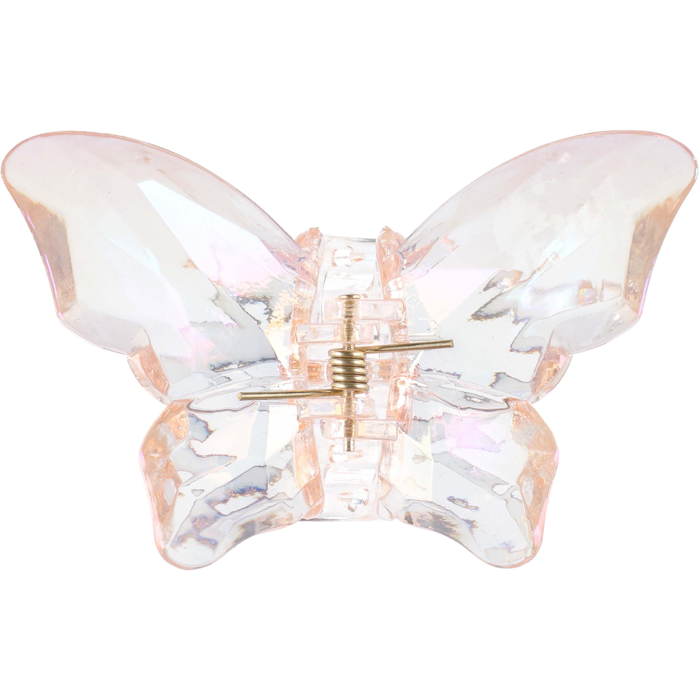 Mineas Hairclip Butterfly Clear Red