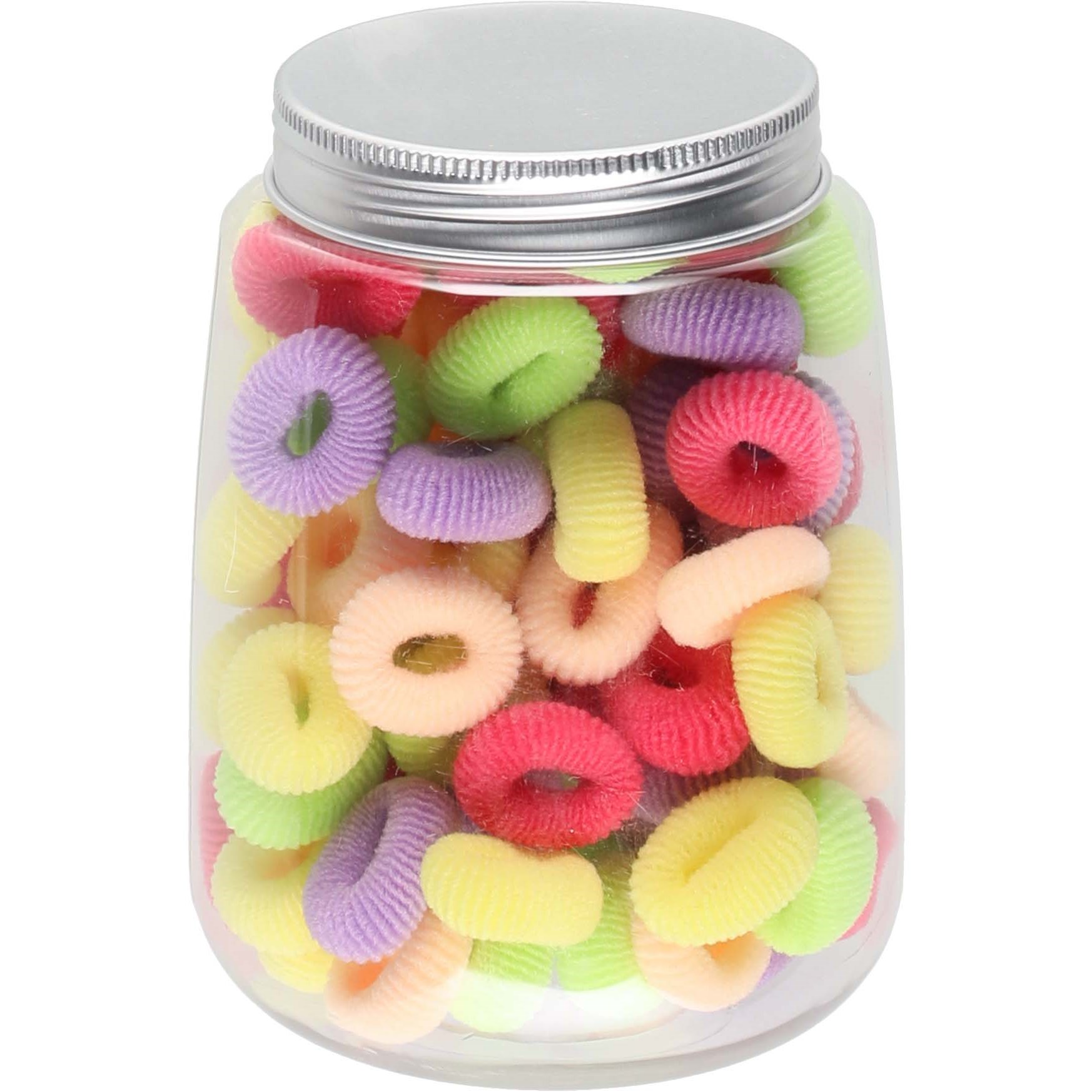 Mineas Hairbands 100 Pcs In A Jar Multicolored