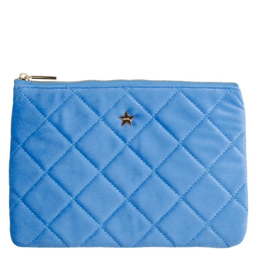 DARK Velvet Quilted Small Pouch Ibiza Blue