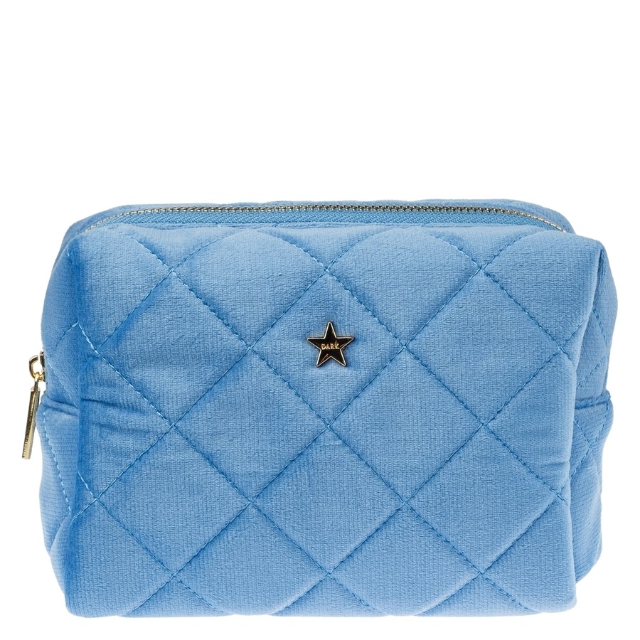 DARK Velvet Square Quilted Make-Up Pouch Small Ibiza Blue