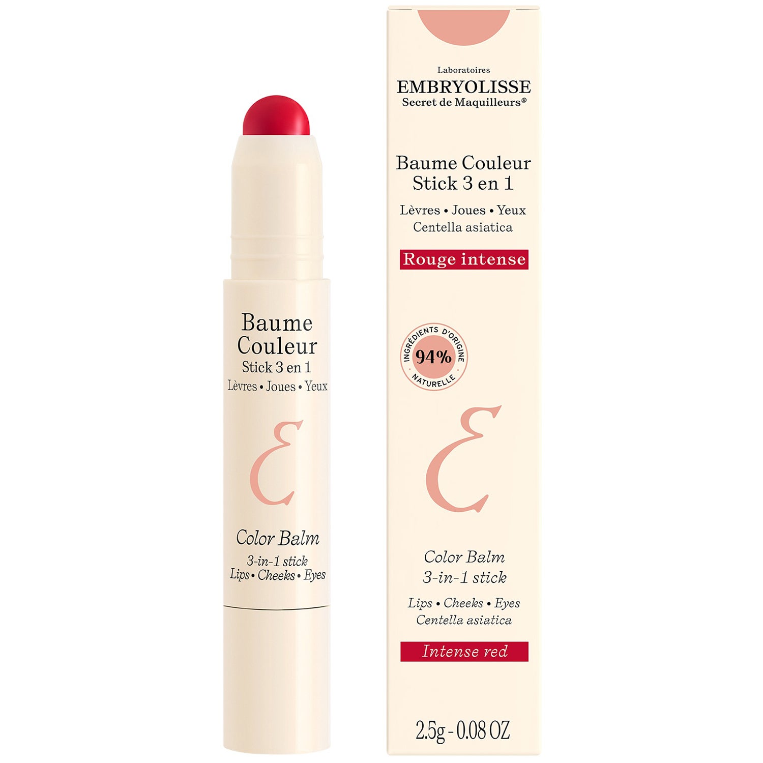 Embryolisse Color Balm 3-In-1 Stick Intense Red - 2,5 g