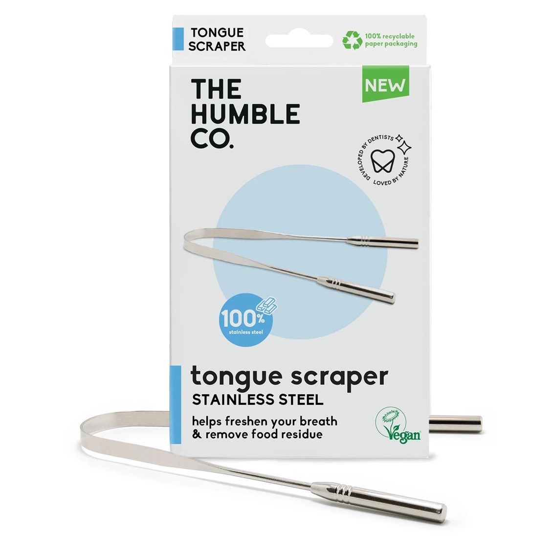 The Humble Co. TONGUE SCRAPER 100% STAINLESS STEEL