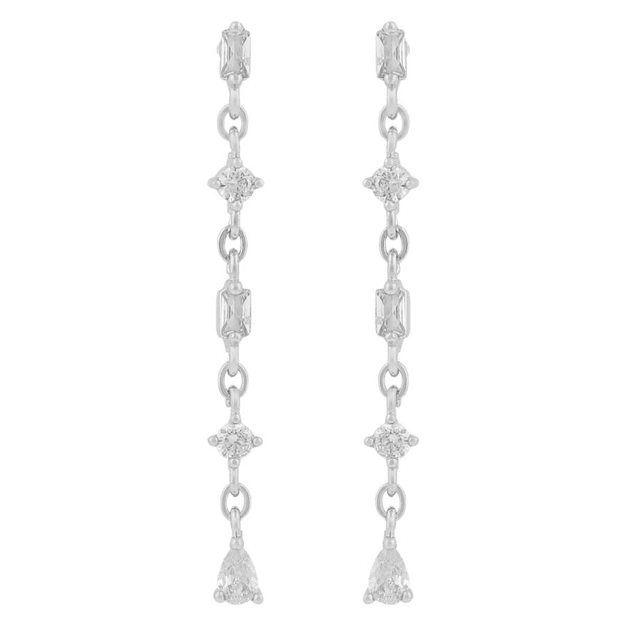 Snö Of Sweden Envy Chain Earring Silver/Clear Onesize