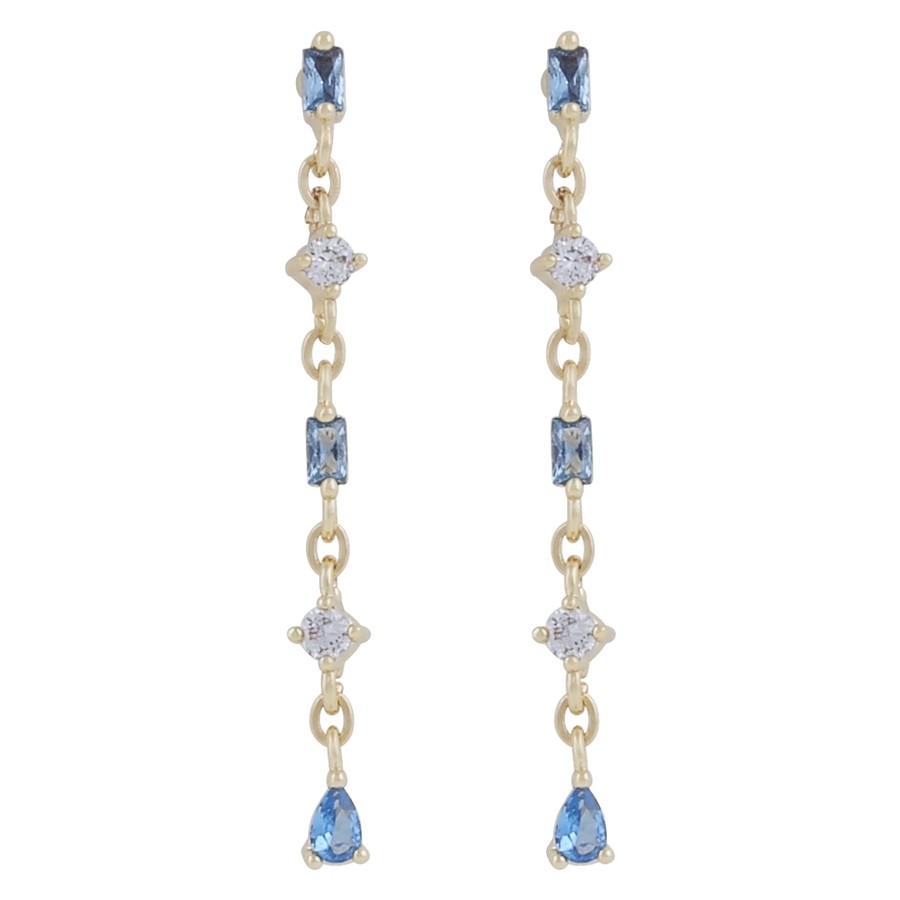 Snö Of Sweden Envy Chain Earring Gold/Light Blue