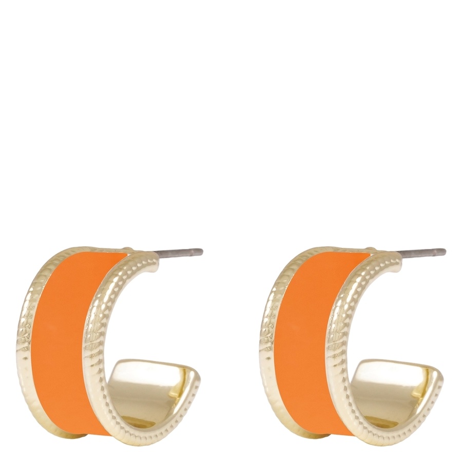 Snö Of Sweden Domino Wide Oval Earring Gold/Orange Onesize