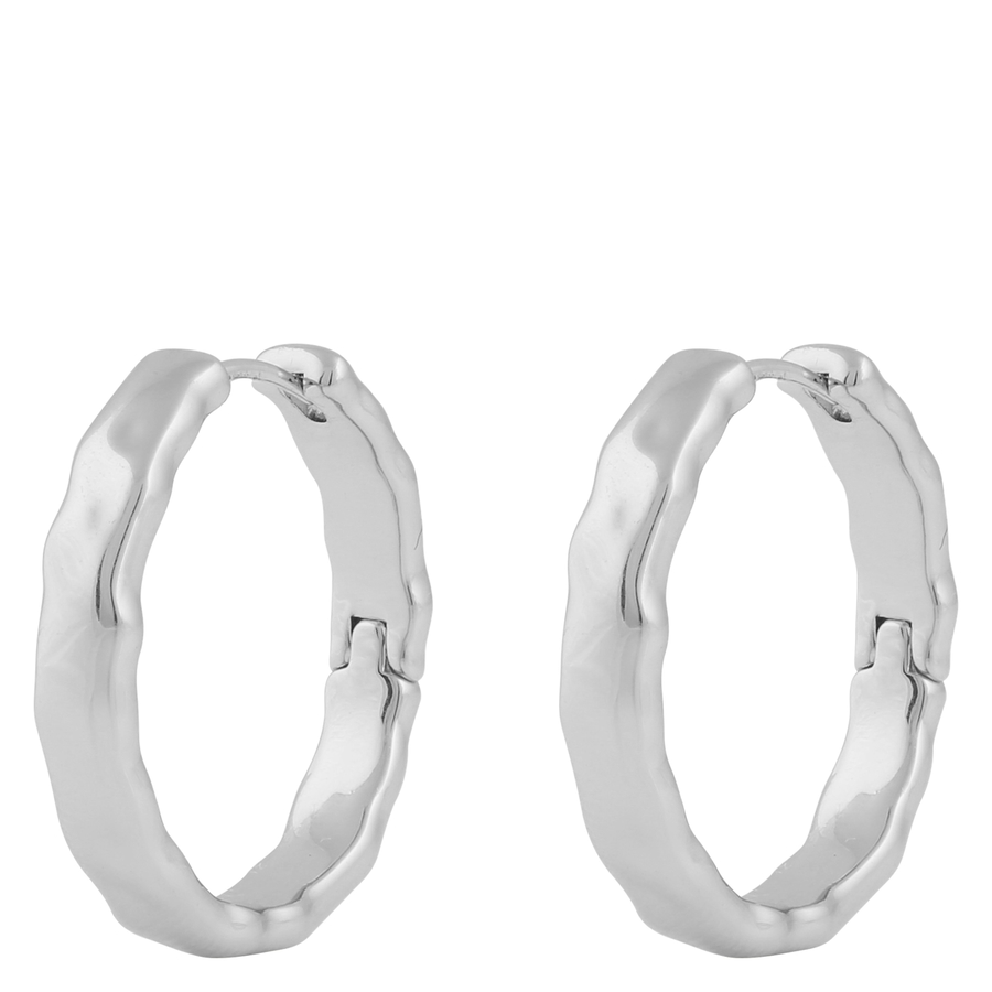 Snö Of Sweden Domino Hoop Earring Silver 20mm