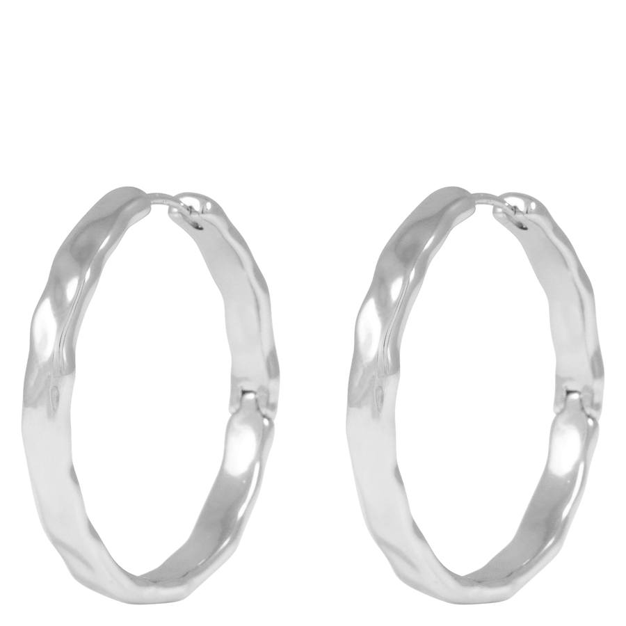 Snö Of Sweden Domino Hoop Earring Silver 30mm