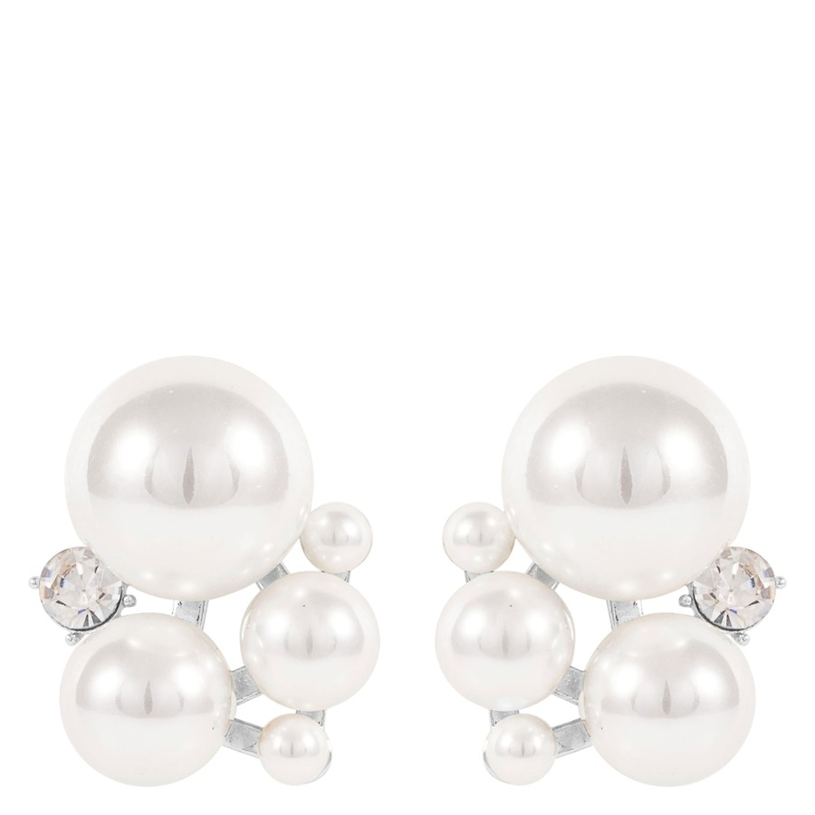 Snö Of Sweden Icon Earring Silver/White Onesize