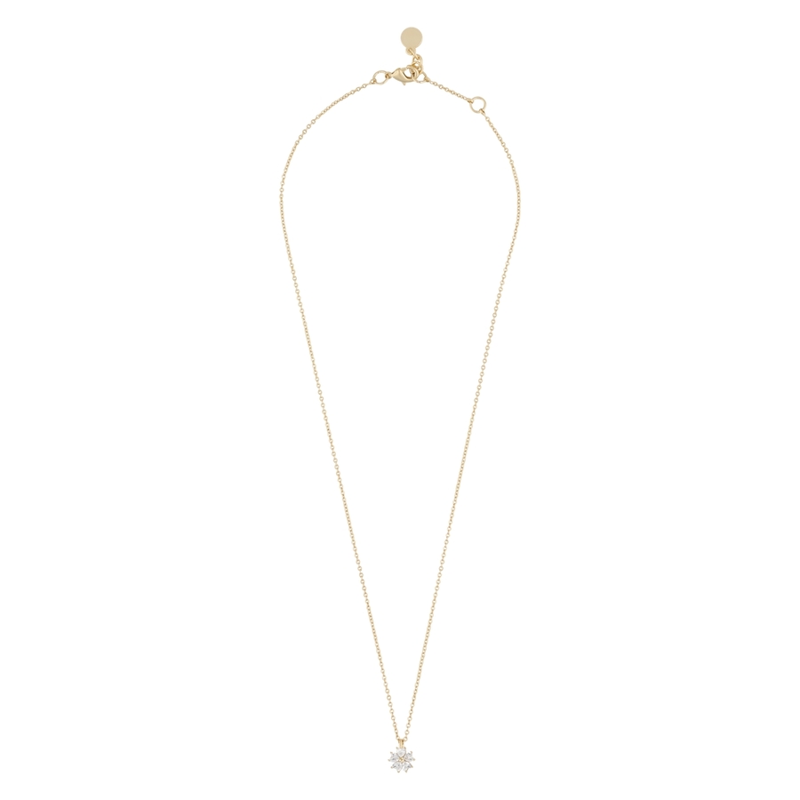Snö Of Sweden Nisi Flower Pendant Necklace Gold/Clear 40cm