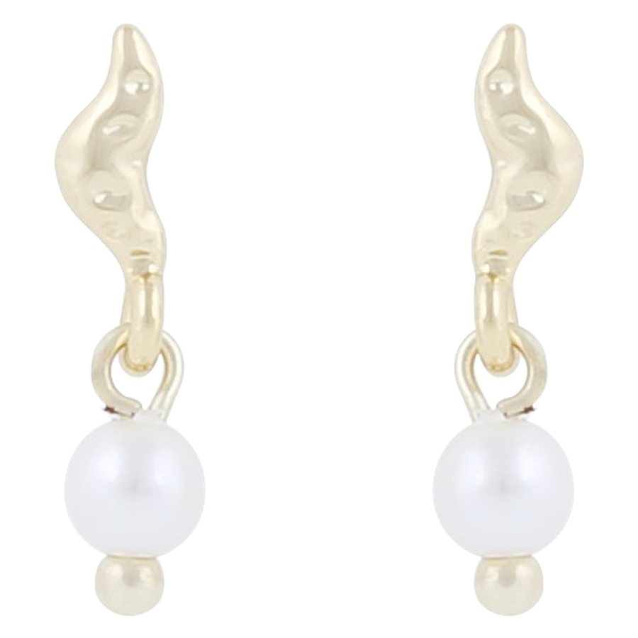 Snö Of Sweden Line Mini Earring Gold/White Onesize