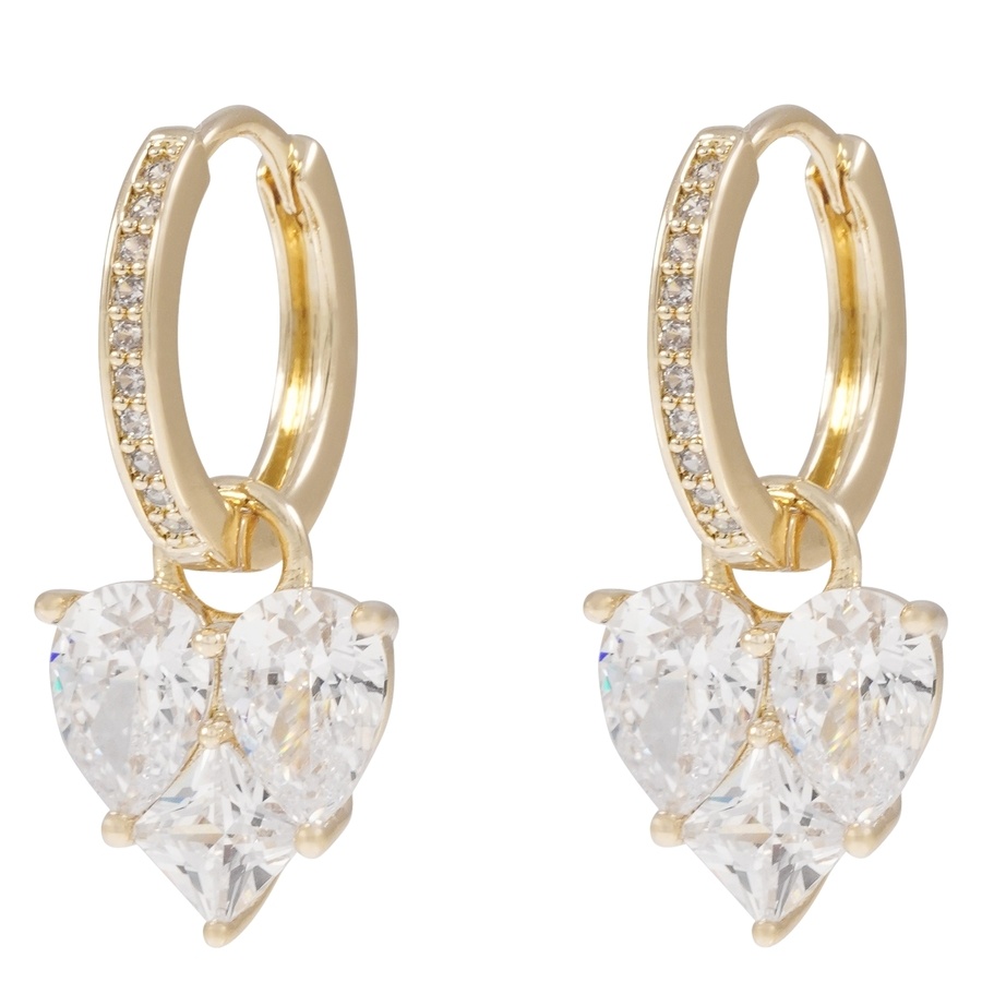 Snö Of Sweden Cicce Heart Pendant Earring Gold Onesize