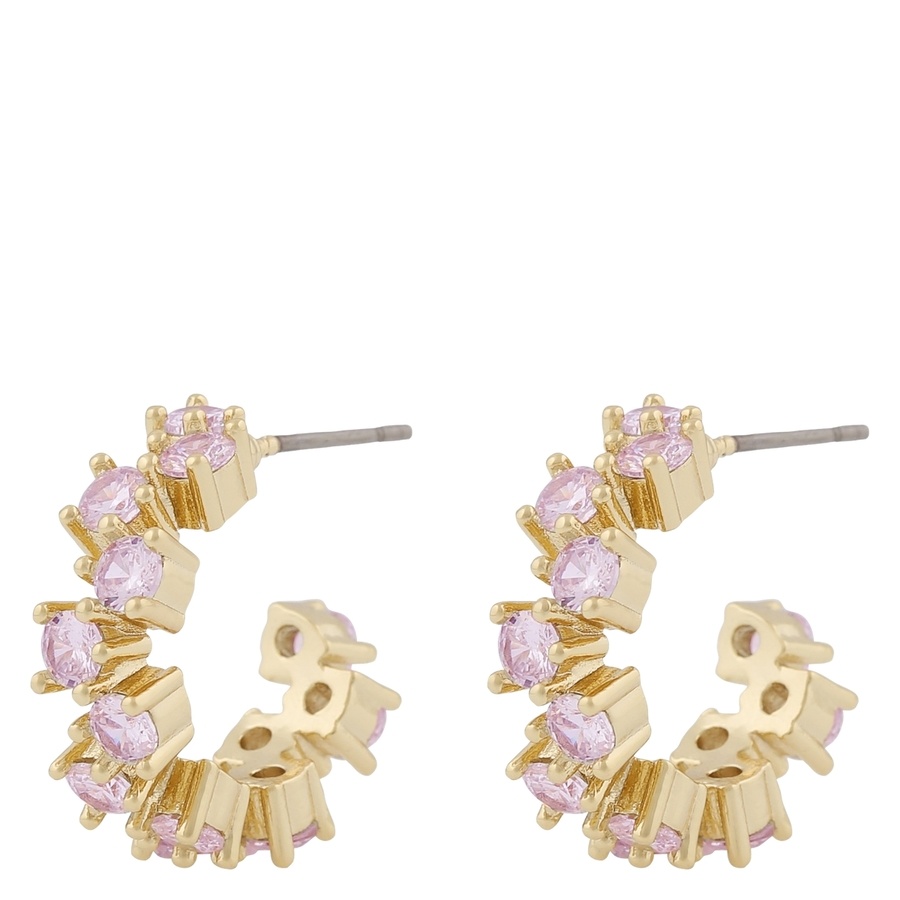 Snö Of Sweden Envy Small Oval Earring Gold/Pink Onesize