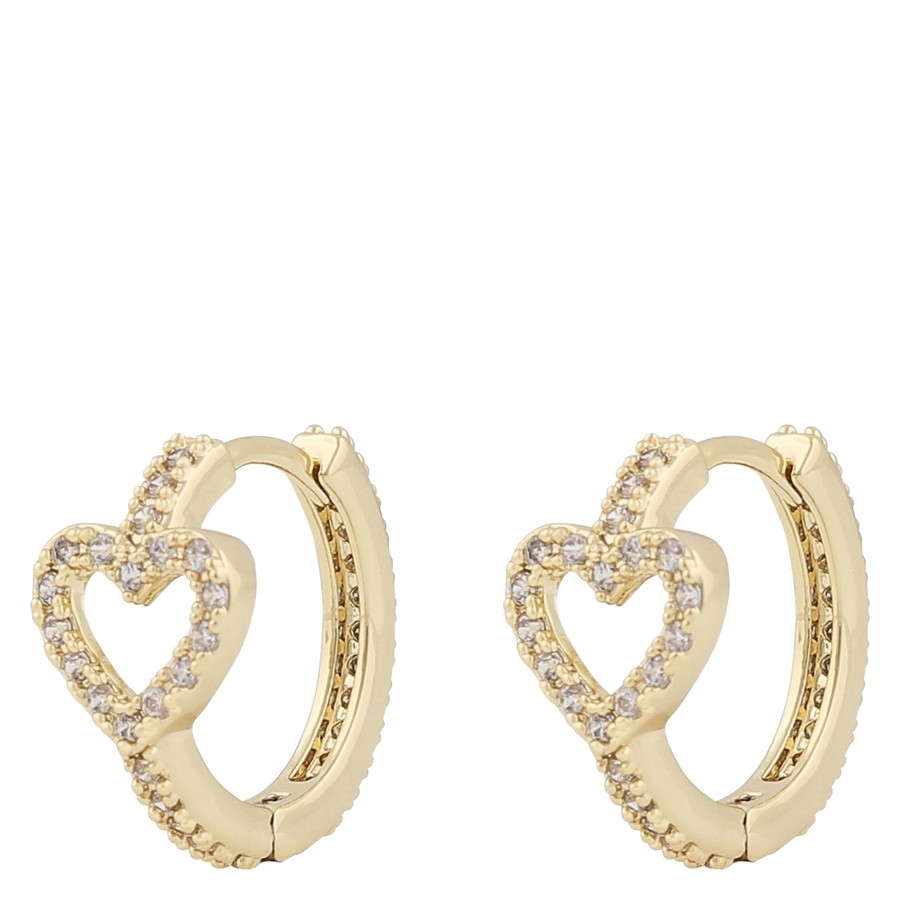 Snö Of Sweden Nisi Heart Hoop Earring Gold Onesize