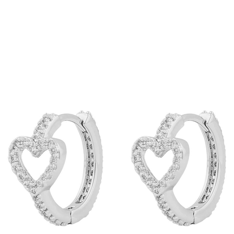 Snö Of Sweden Nisi Heart Hoop Earring Silver Onesize
