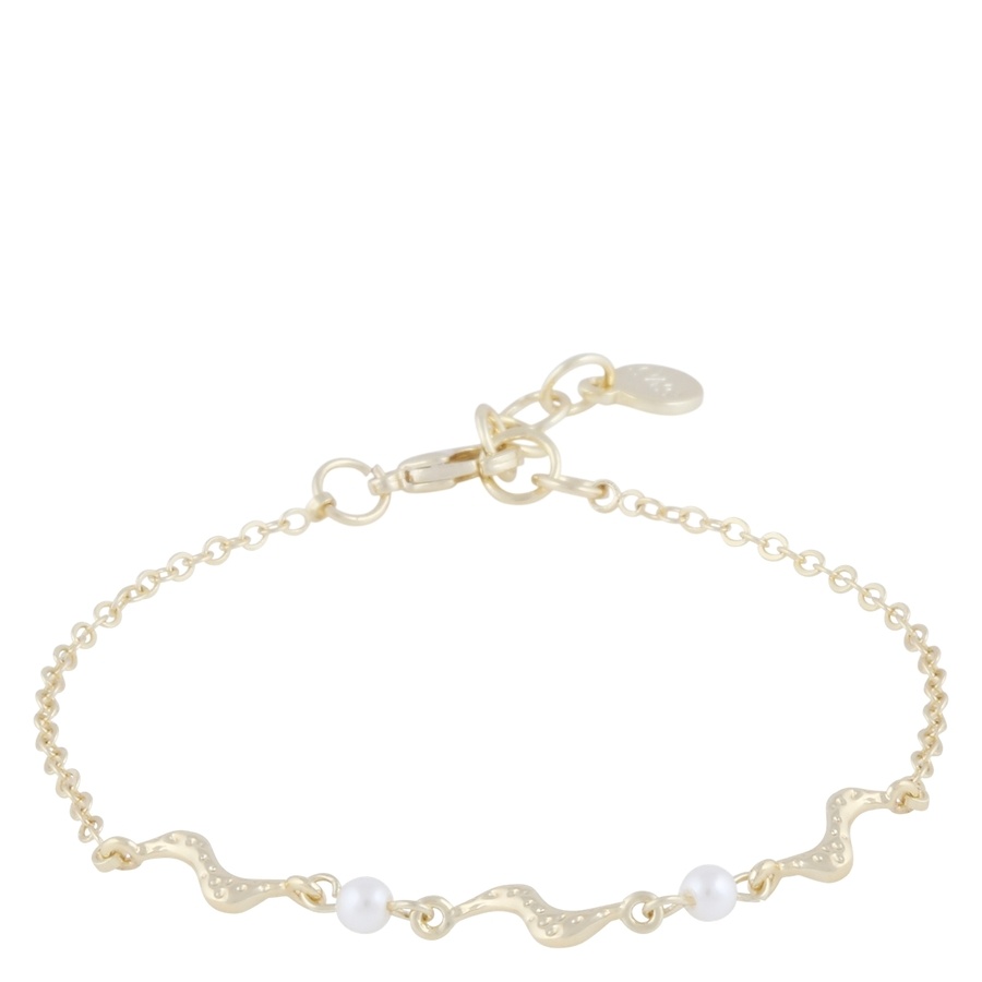 Snö Of Sweden Line Pearl Bracelet Gold/White Onesize