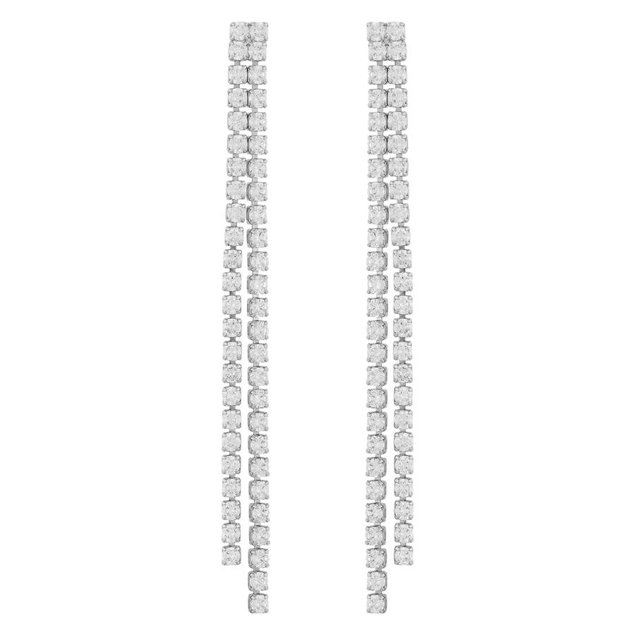 Snö Of Sweden Siri Stone Tassle Earring Silver Onesize