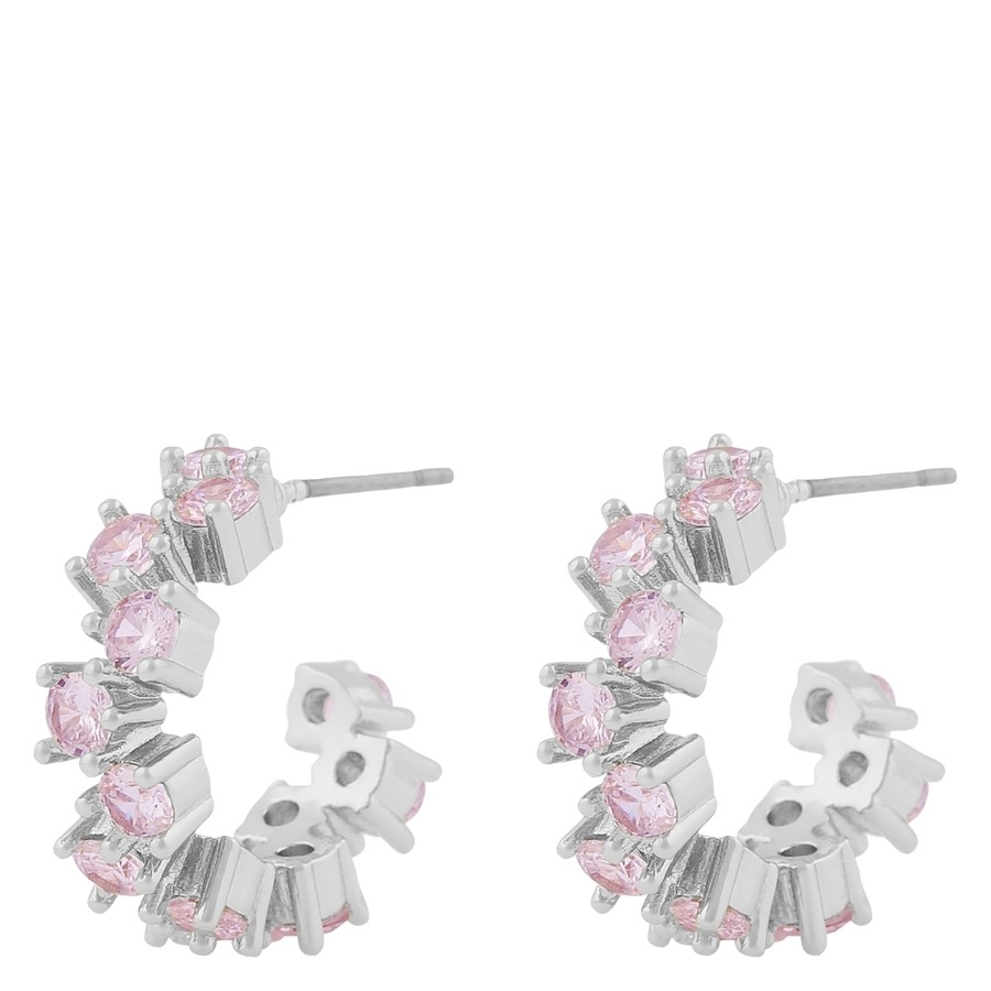 Snö Of Sweden Envy Small Oval Earring Silver/Pink Onesize