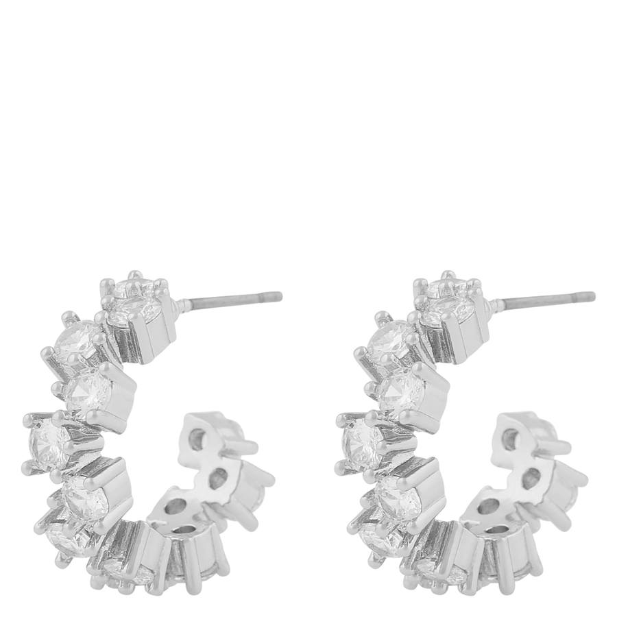 Snö Of Sweden Envy Small Oval Earring Silver/Clear Onesize