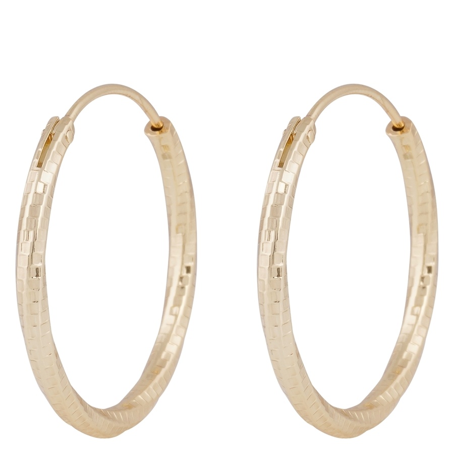 Snö Of Sweden Honey Sparkling Hoop Earring Gold 25mm