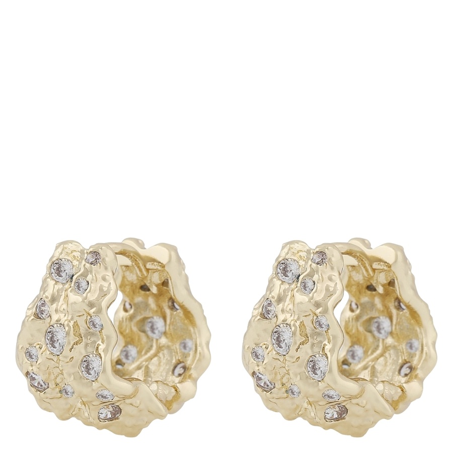 Snö Of Sweden Brittany Stone Oval Hoop Earring Gold/Clear Onesize