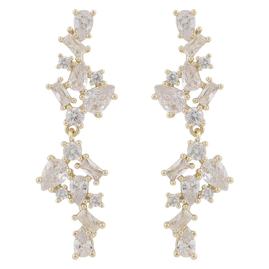 Snö Of Sweden Envy Big Pendant Earring Gold/Clear Onesize