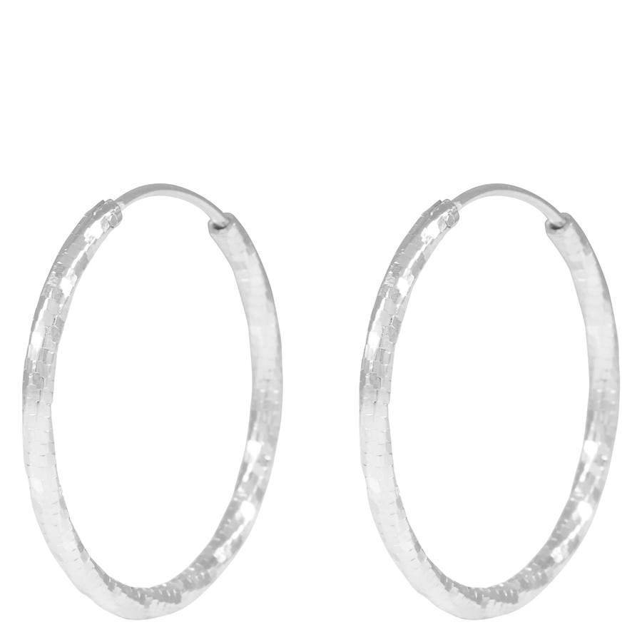 Snö Of Sweden Honey Sparkling Hoop Earring Silver 18mm