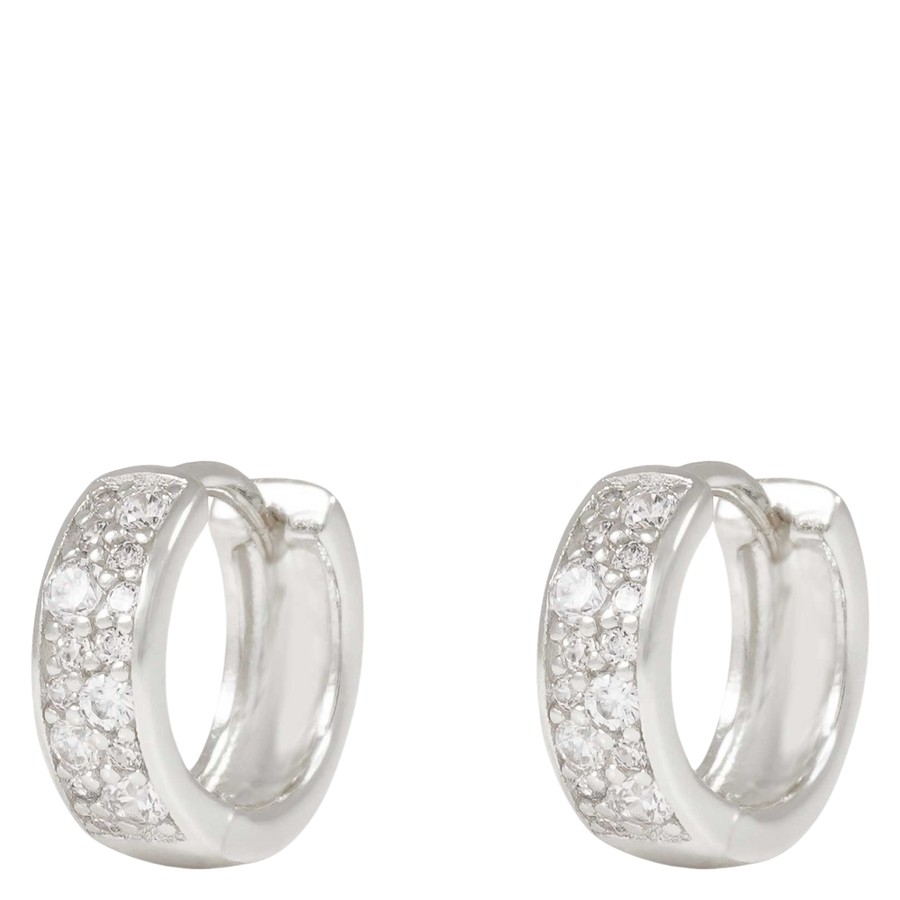 Snö Of Sweden Nisi Stone Hoop Earring Silver 8mm