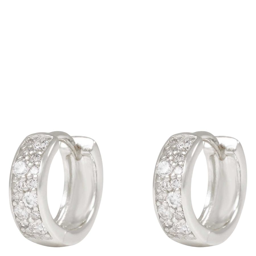 Snö Of Sweden Nisi Stone Hoop Earring Silver 12mm
