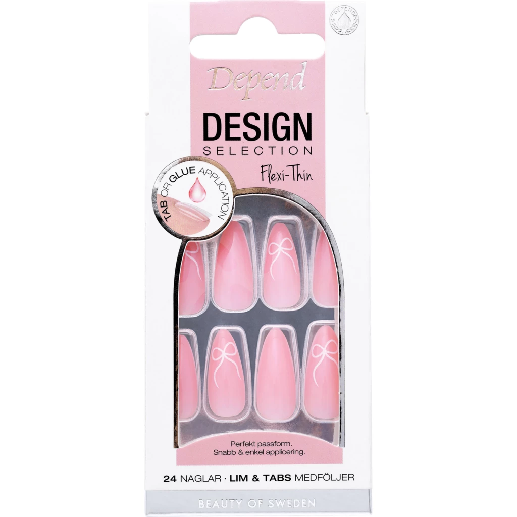 Design Selection Almond Artificial Nail Perfect Bow