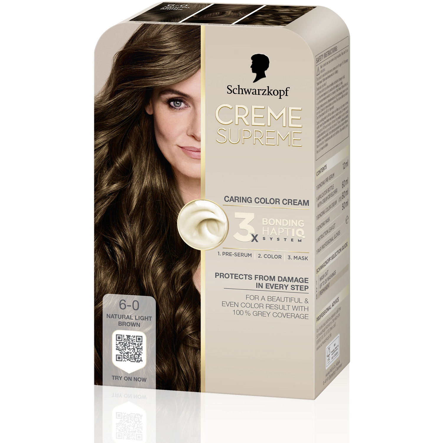 Schwarzkopf Creme Supreme 6-0 Natural Light Brown - 1 pcs