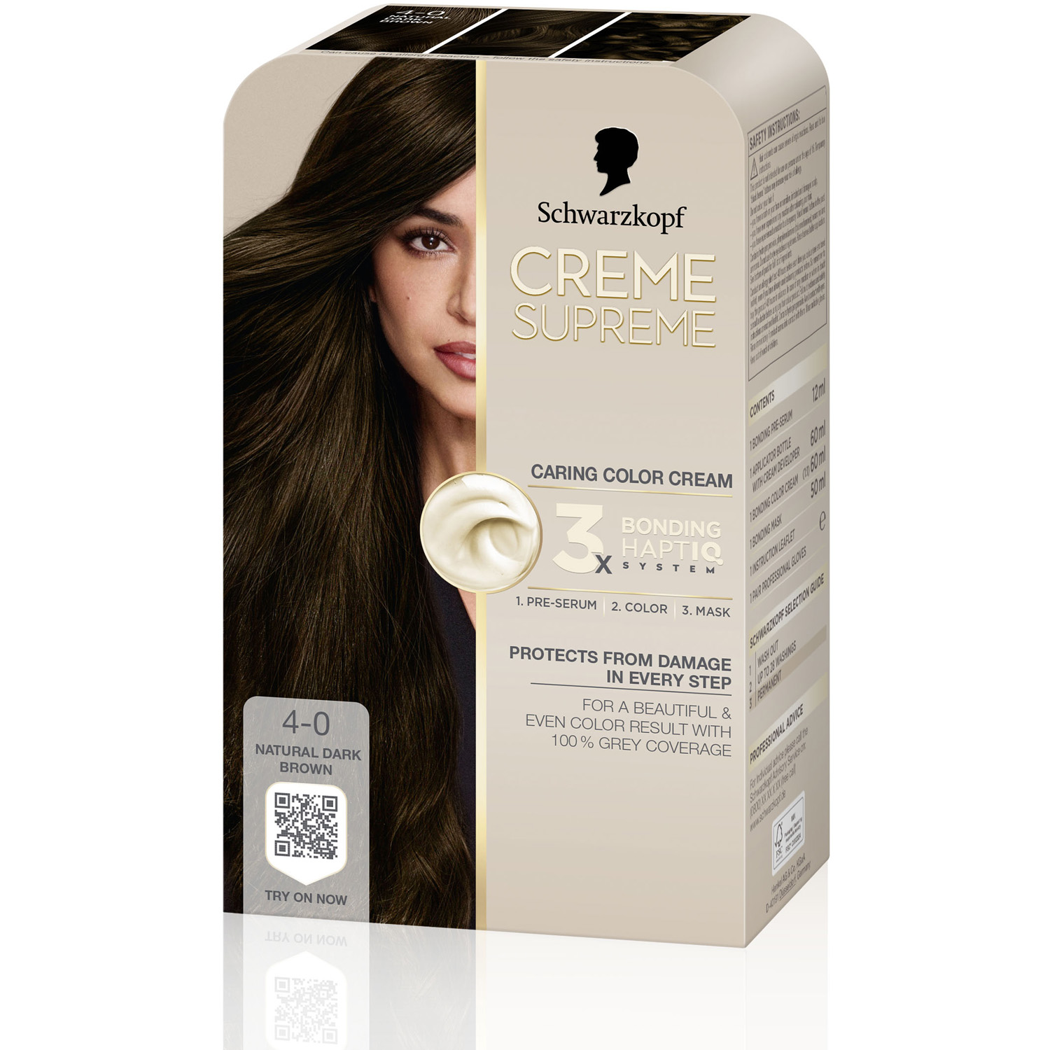 Schwarzkopf Creme Supreme 4-0 Natural Dark Brown - 1 pcs