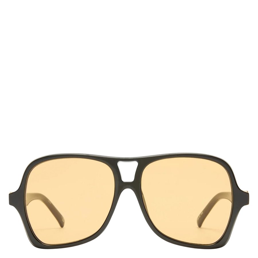 Le Specs Fortune Teller Black/Mustard Mono Lens