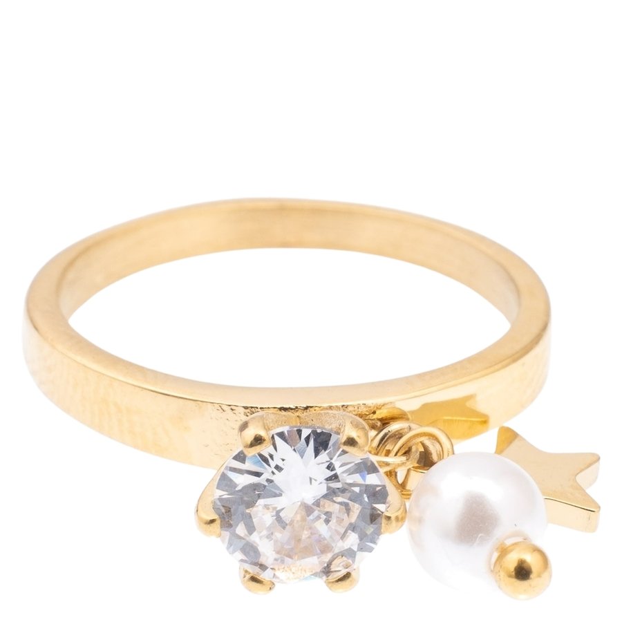 DARK Single Crystal Ring With Charm Crystal Size 1