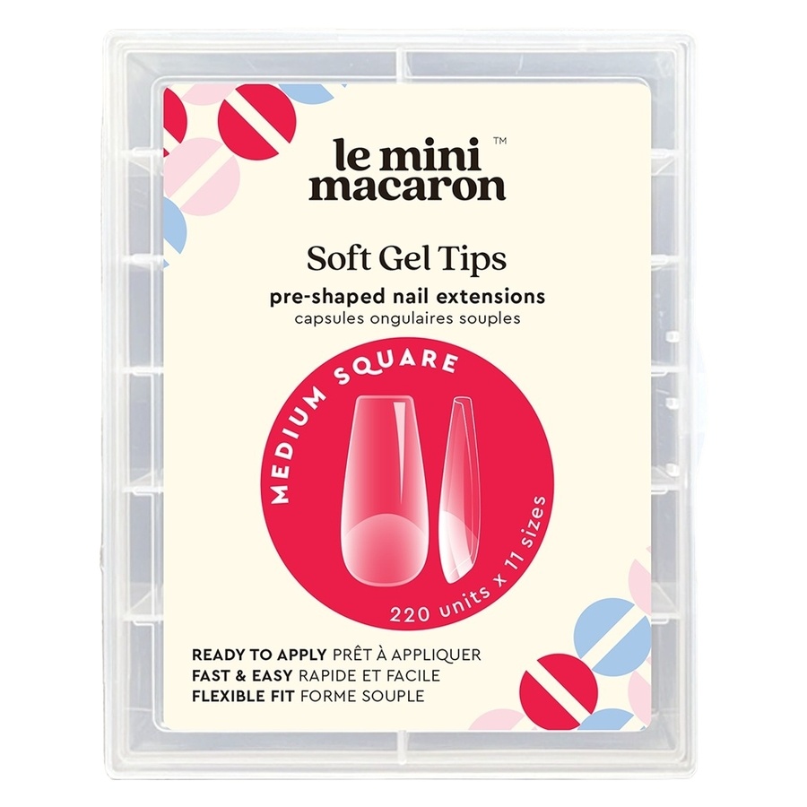 Le Mini Macaron Soft Gel Tips Medium Square 220pcs