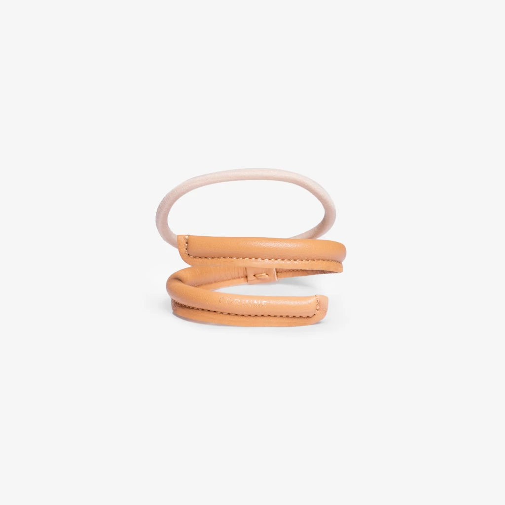 Leather Band Short Narrow Bendable Camel