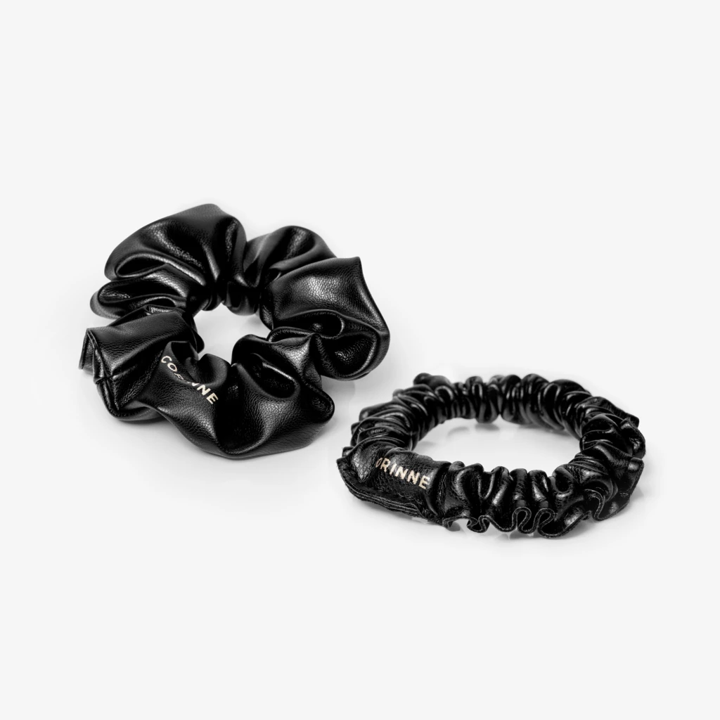 Vegan Scrunchie Big And Small 2-Pack Black