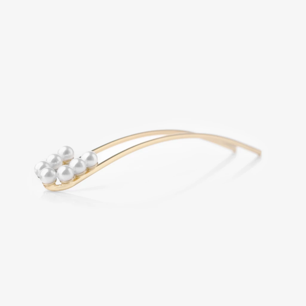 Hairpin 7 Pearls Gold