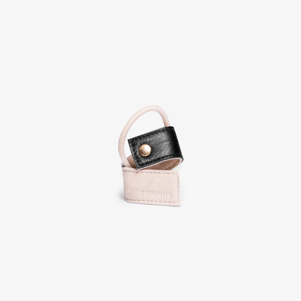 Leather Band Short Bendable Two-Colored Black / Cream