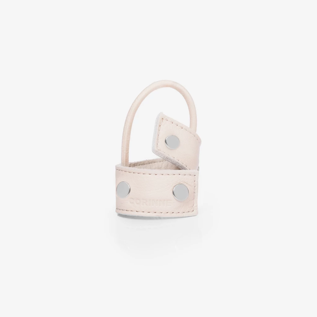 Leather Band Short Bendable Rivets Cream / Silver Rivets