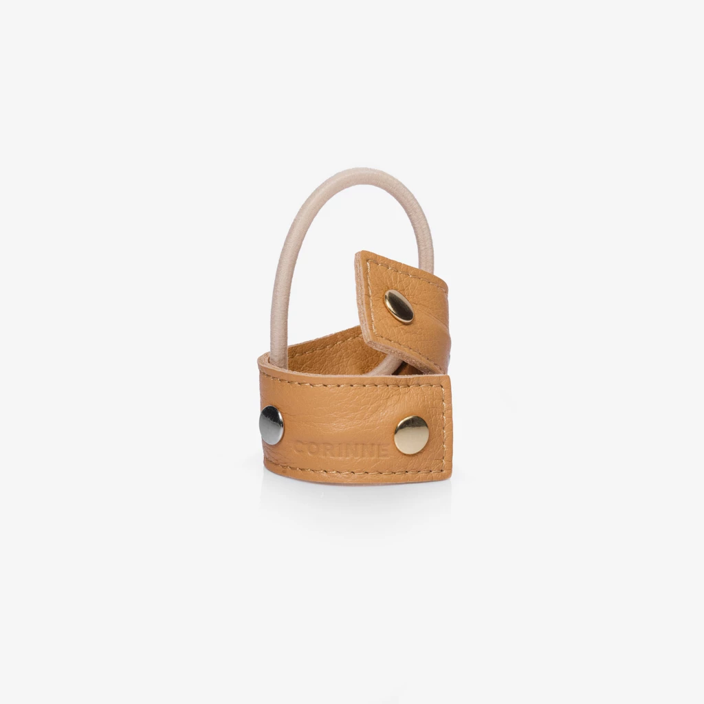 Leather Band Short Bendable Rivets Camel / Silver & Gold Rivets
