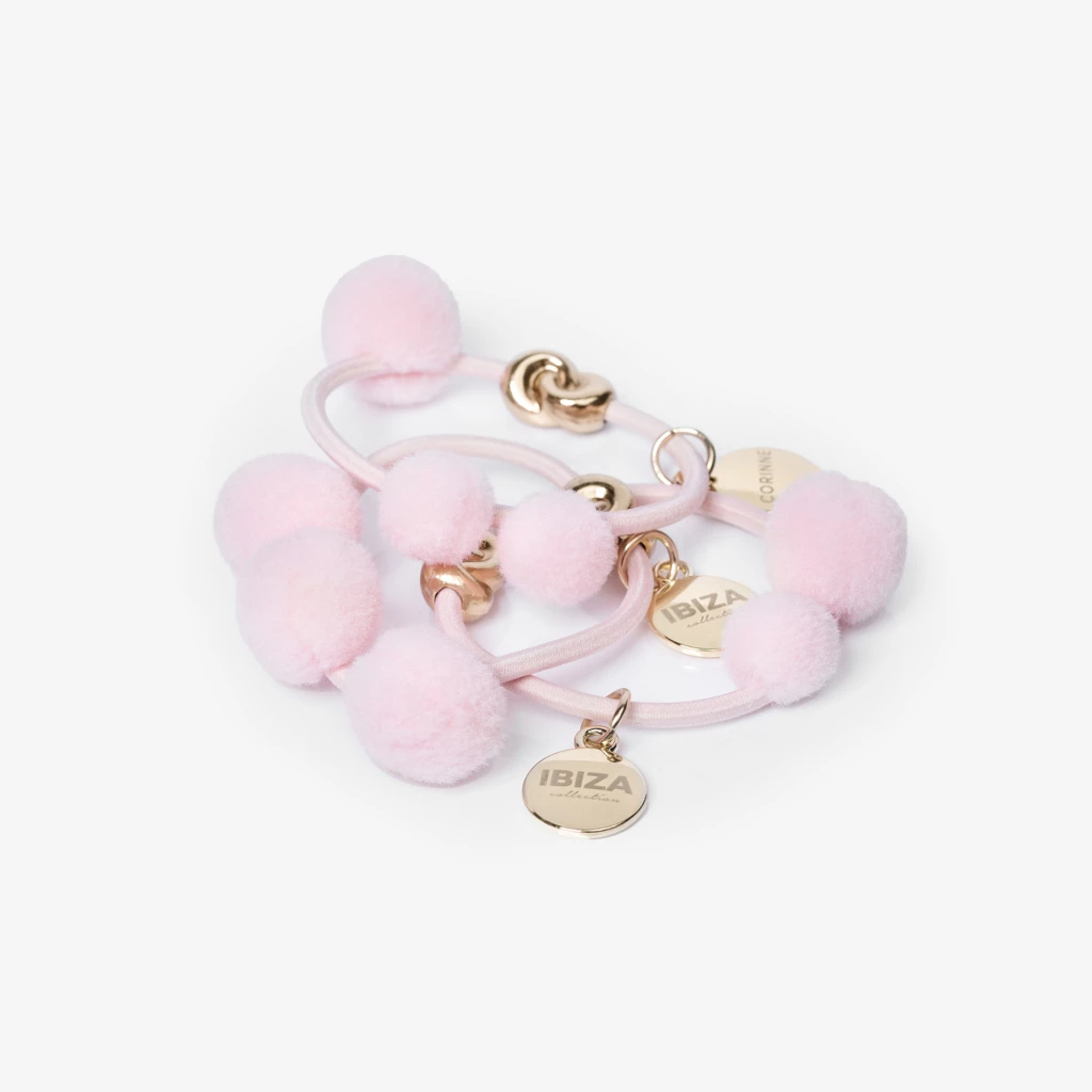 Hairtie Pompom "Ibiza" 3-Pack Pink